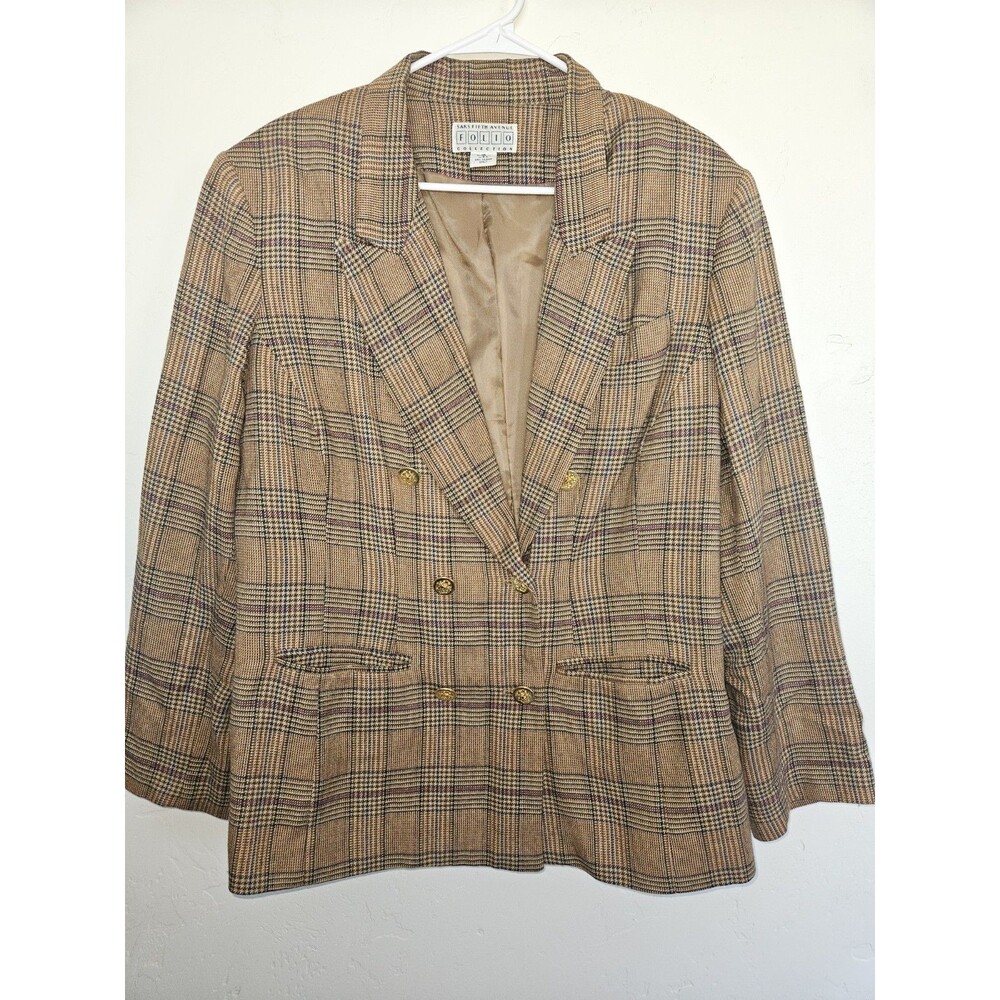 Saks Fifth Avenue Folio Collection Women's Blazer, 100% Wool Jacket, Size 16